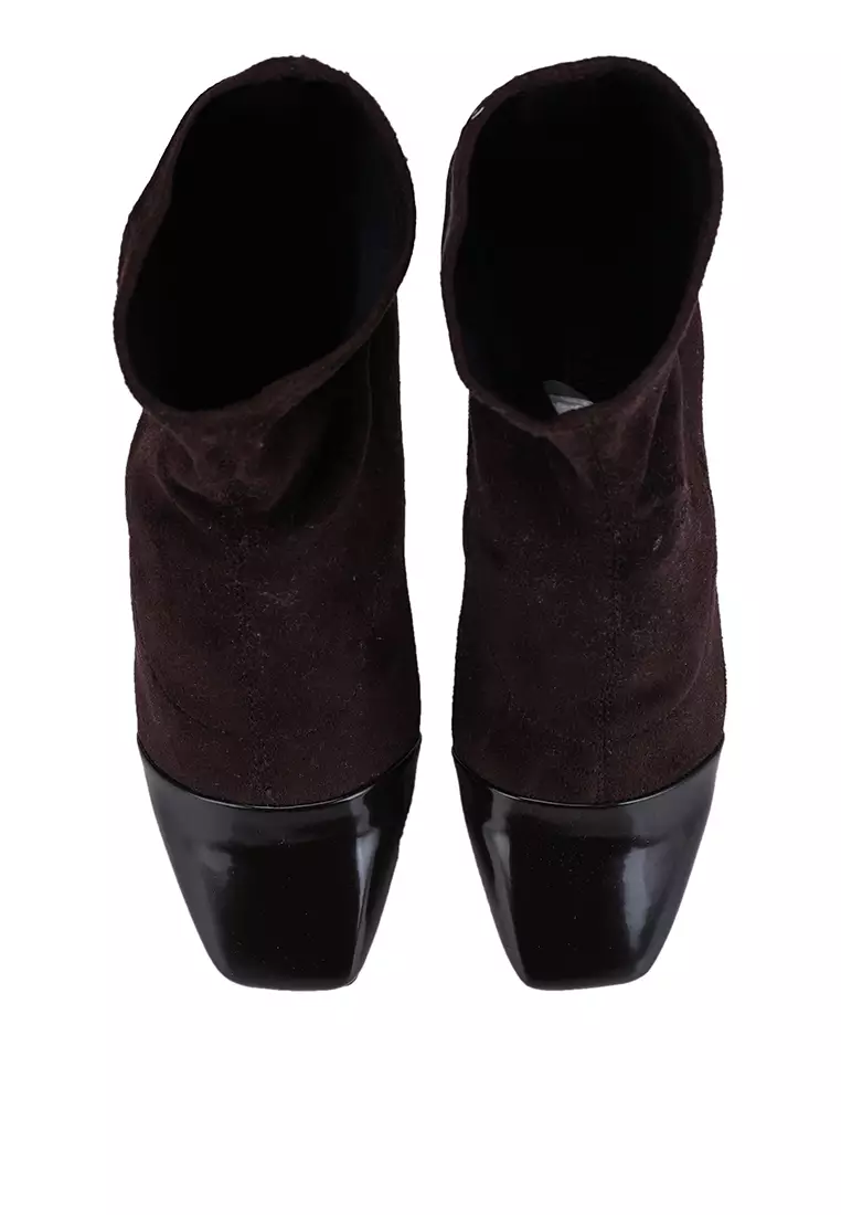 Panelled Square Toe Ankle Boots