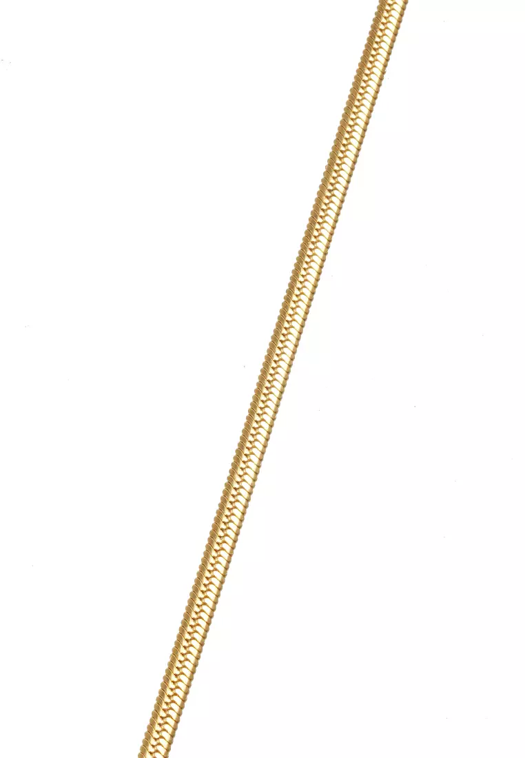 Ainsley Aksesoris Fashion Kalung Pria Wanita Necklace Desain Rantai Pipih Material Titanium ORIGINAL - Gold