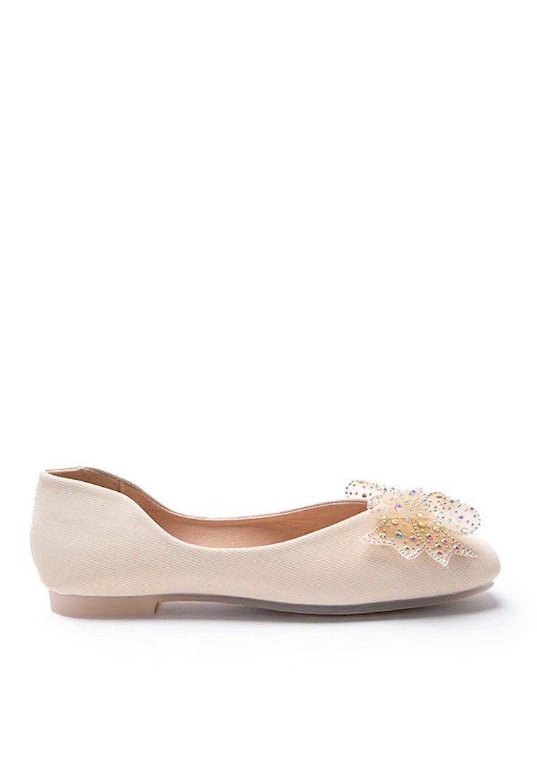VANSA Rhinestone Bow Flat Shoes VSW-F555-42