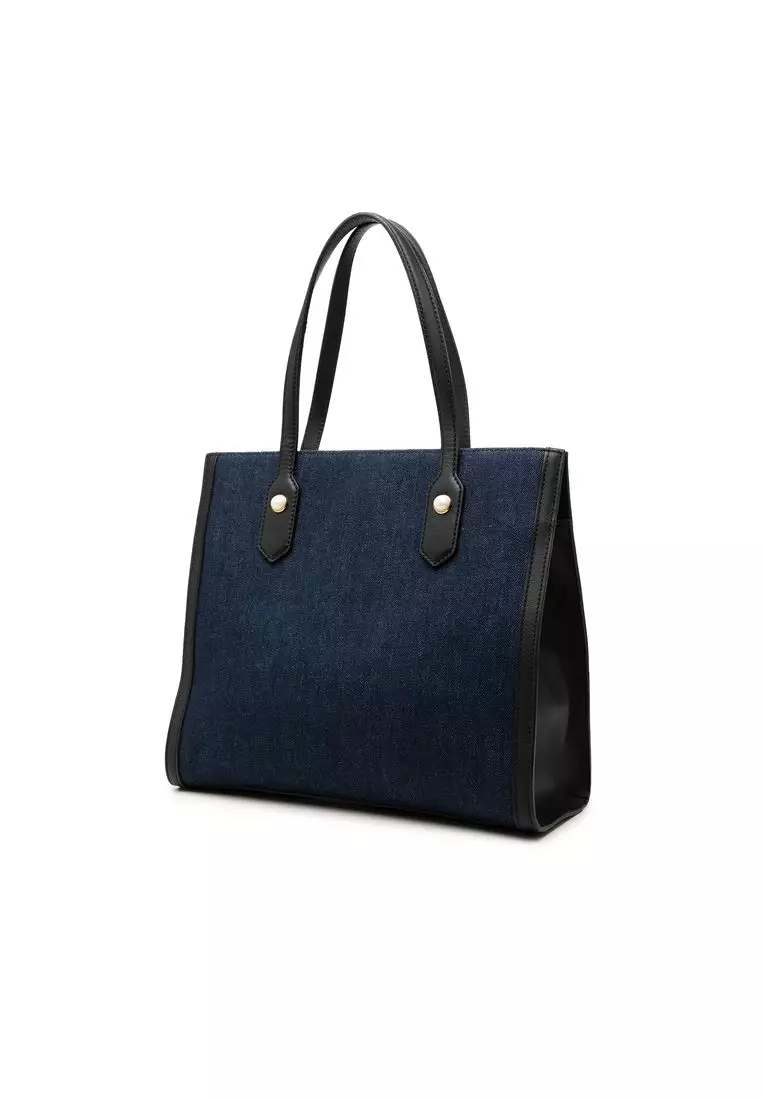 Pre-Loved Gucci Denim Embroidered Tiger Tote