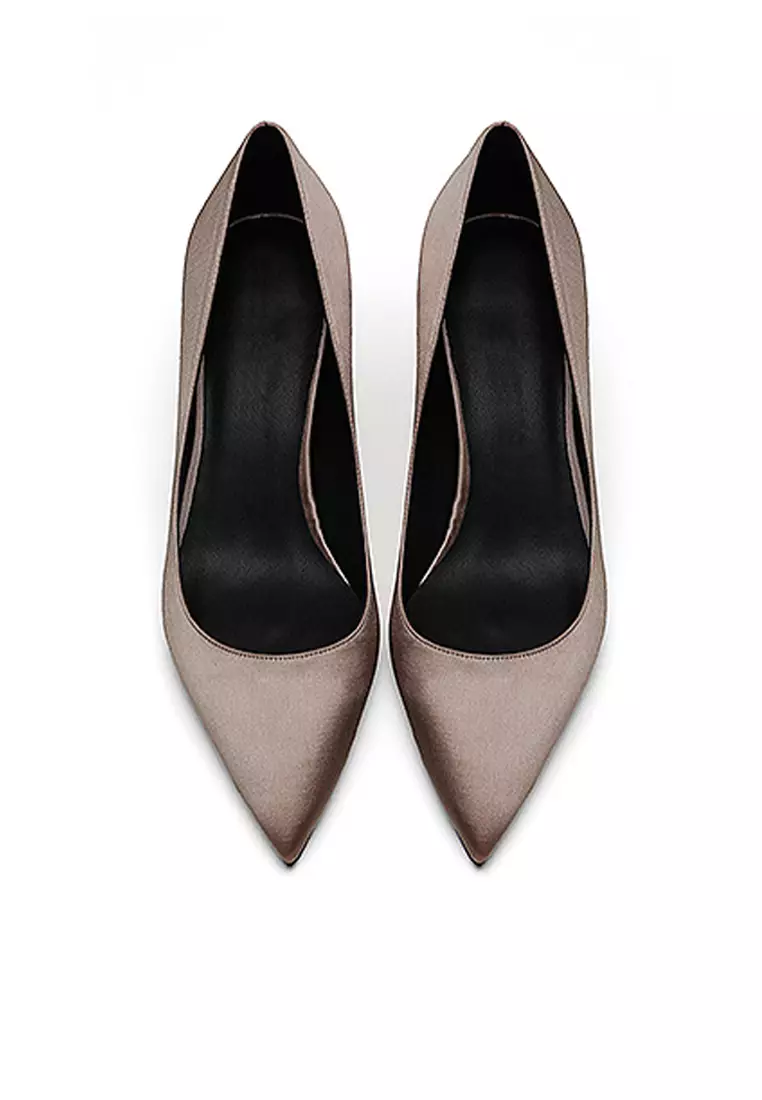 6CM Silk Fabrics Pointed High Heel Shoes HZL163