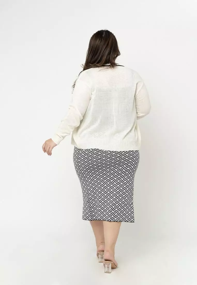 Plus Size Knit Skirt Iselle Black