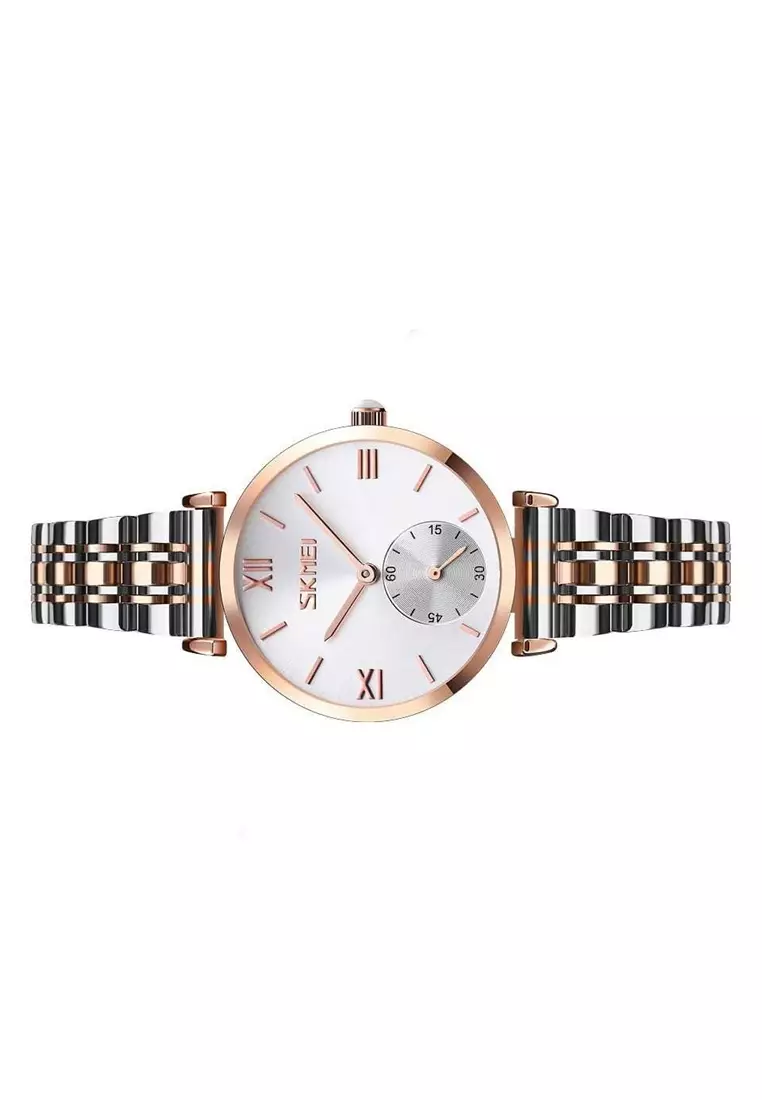 Jam Tangan Analog Casual Wanita Water Resistant 30m Strap Tali Material Stainless Steel RQ43 ORIGINAL