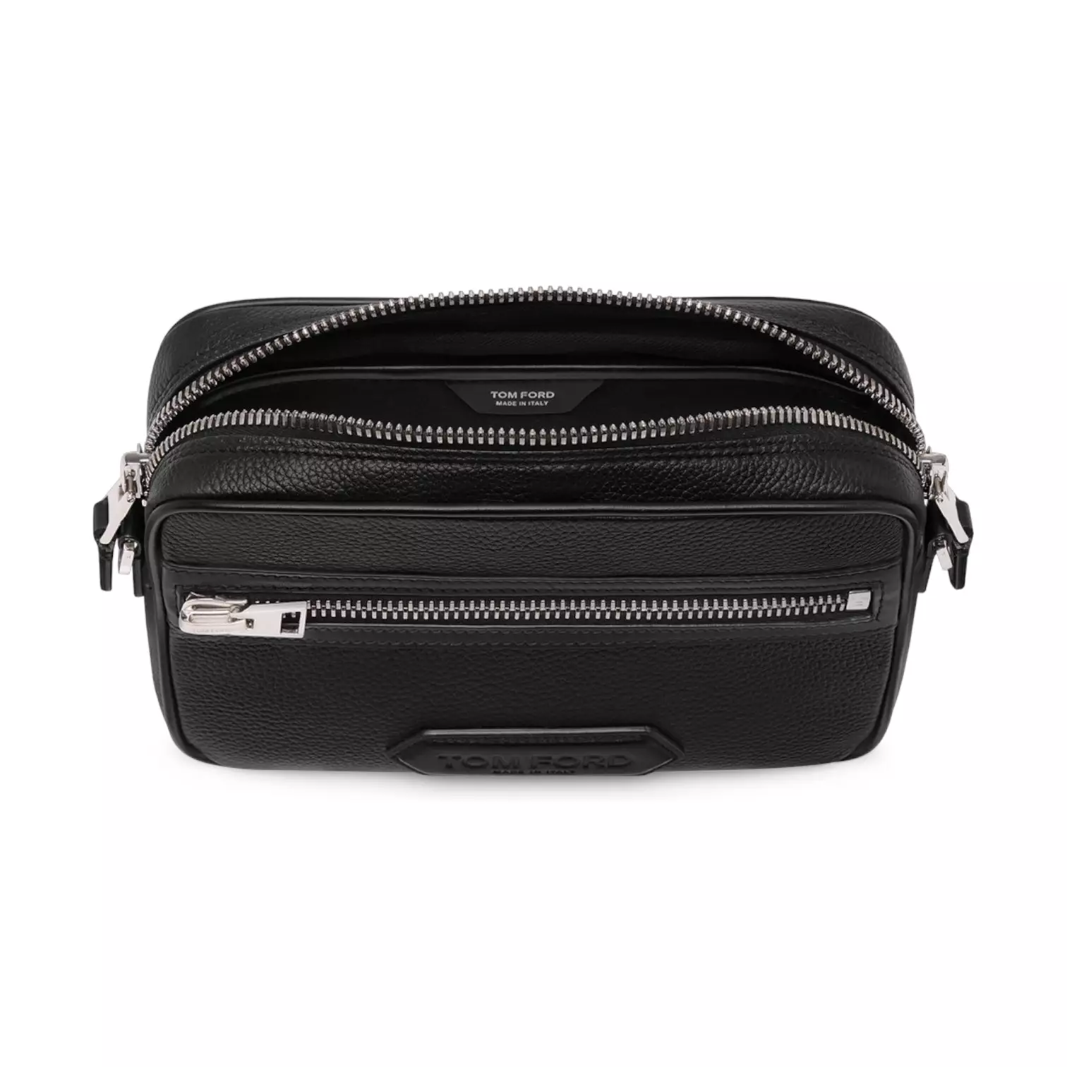 Traveller Small Messenger Bag Grained Leather Black