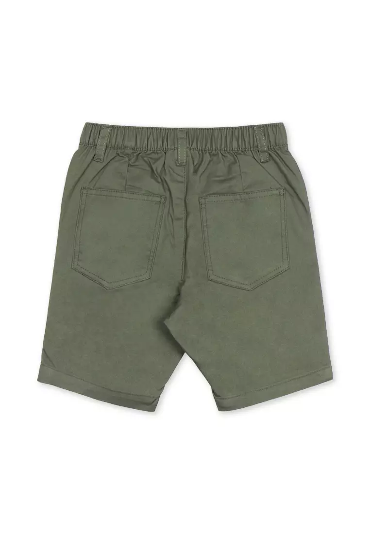 Boys Twill Jogger Short With Embro Details
