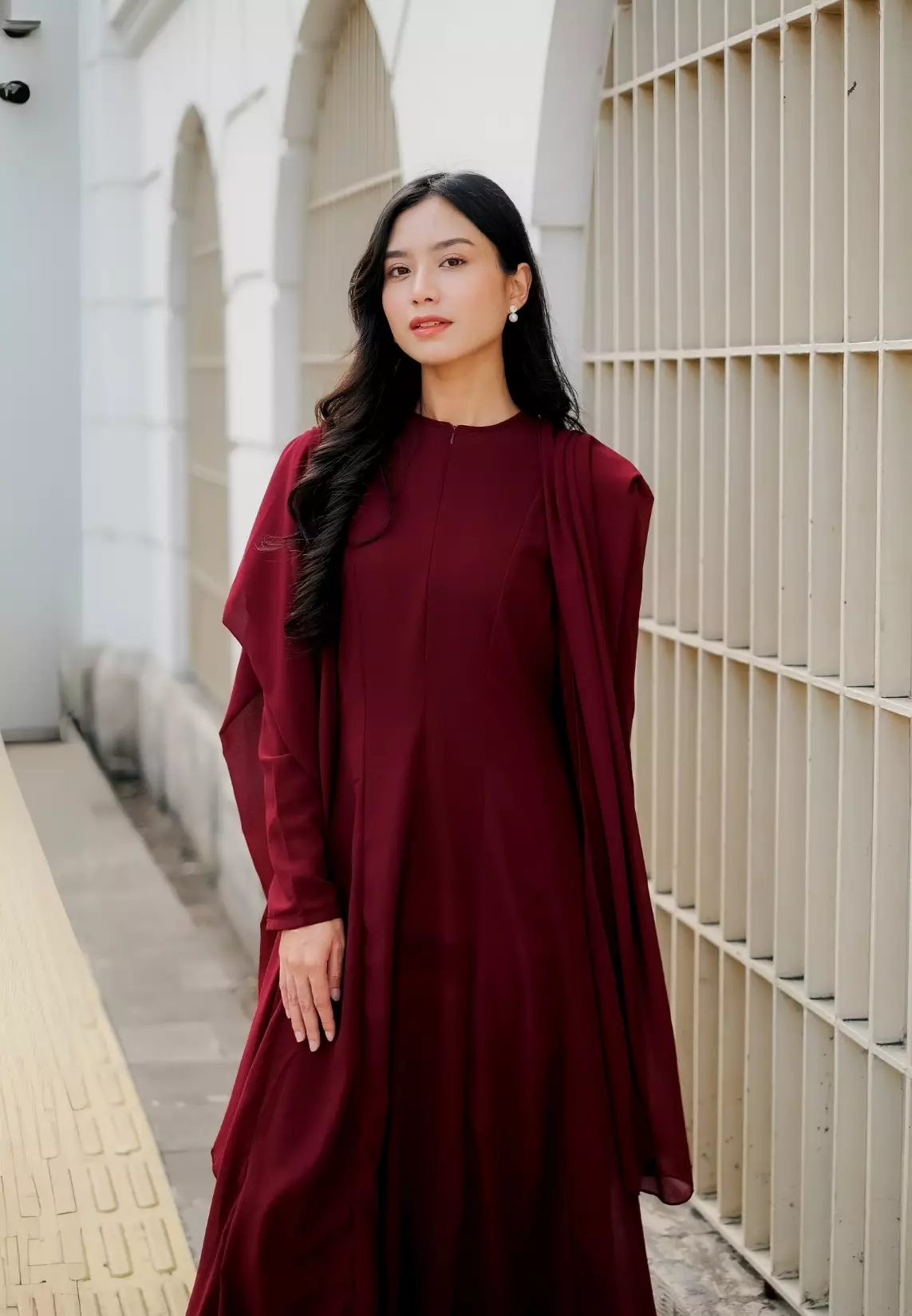 Anastasia Dress - Maroon