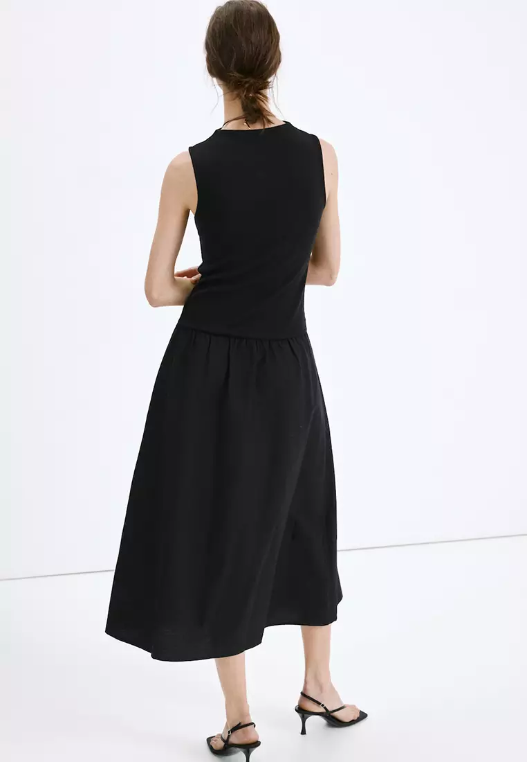 Contrast-Bodice Dress