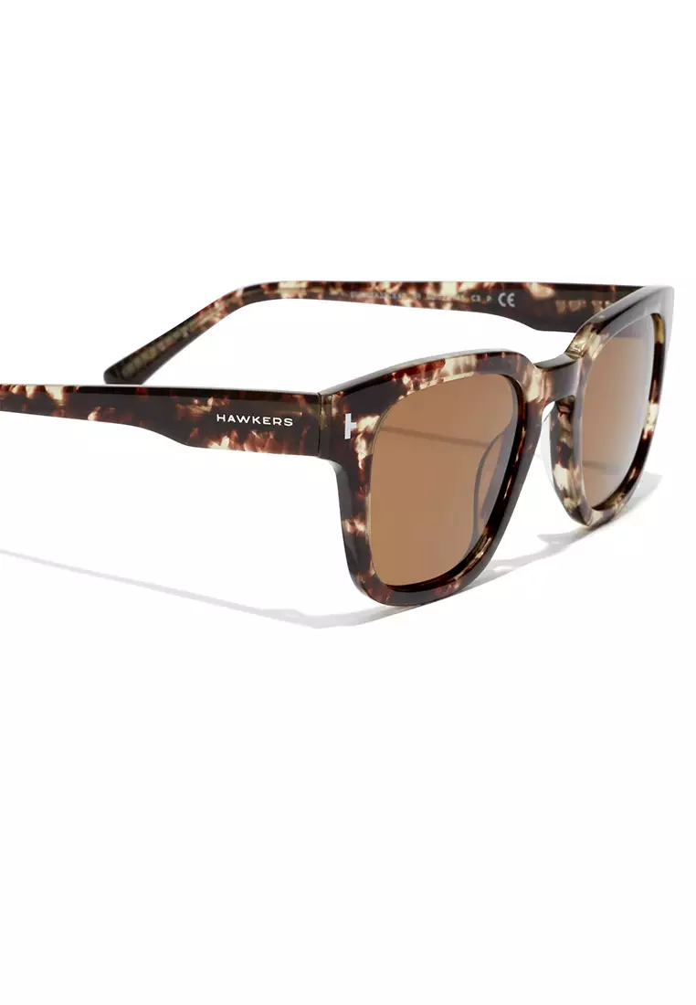 HAWKERS POLARIZED Havana Olive STACK Sunglasses for Men and Women, Unisex. UV400 Protection. Official Product designed in Spain HSTA22CEXP