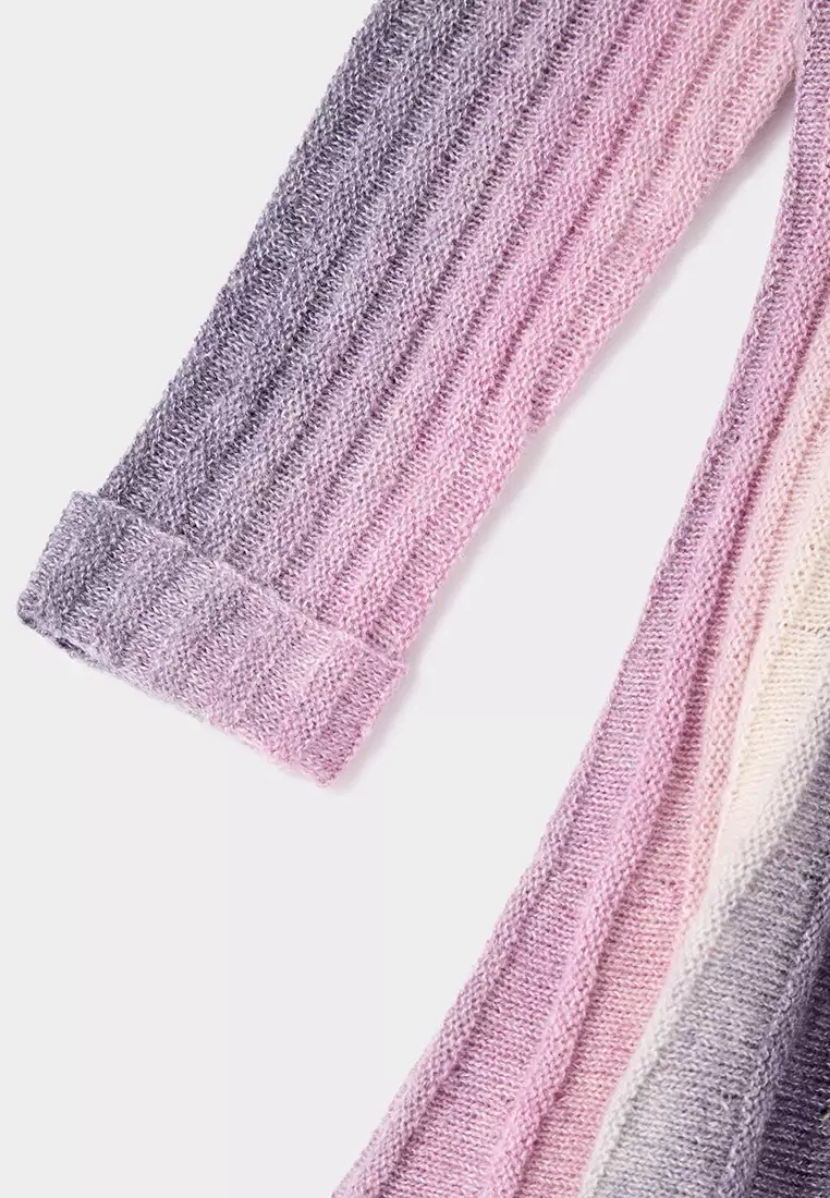 果凍丁香漸層針織連身裙