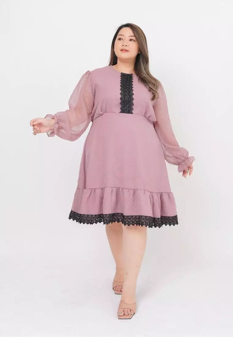 Plus Size Party Dress Cecillie Lilac