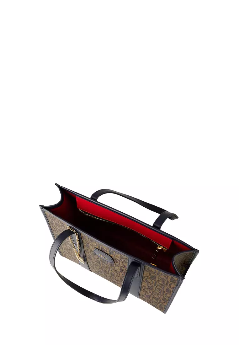 Bonia Navy Jolana Medium Monogram Tote Bag