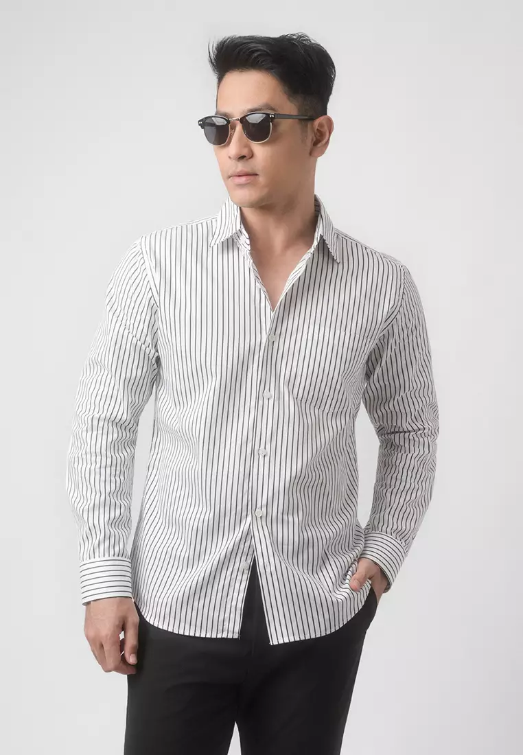 Hugo Stripe Shirt White LS