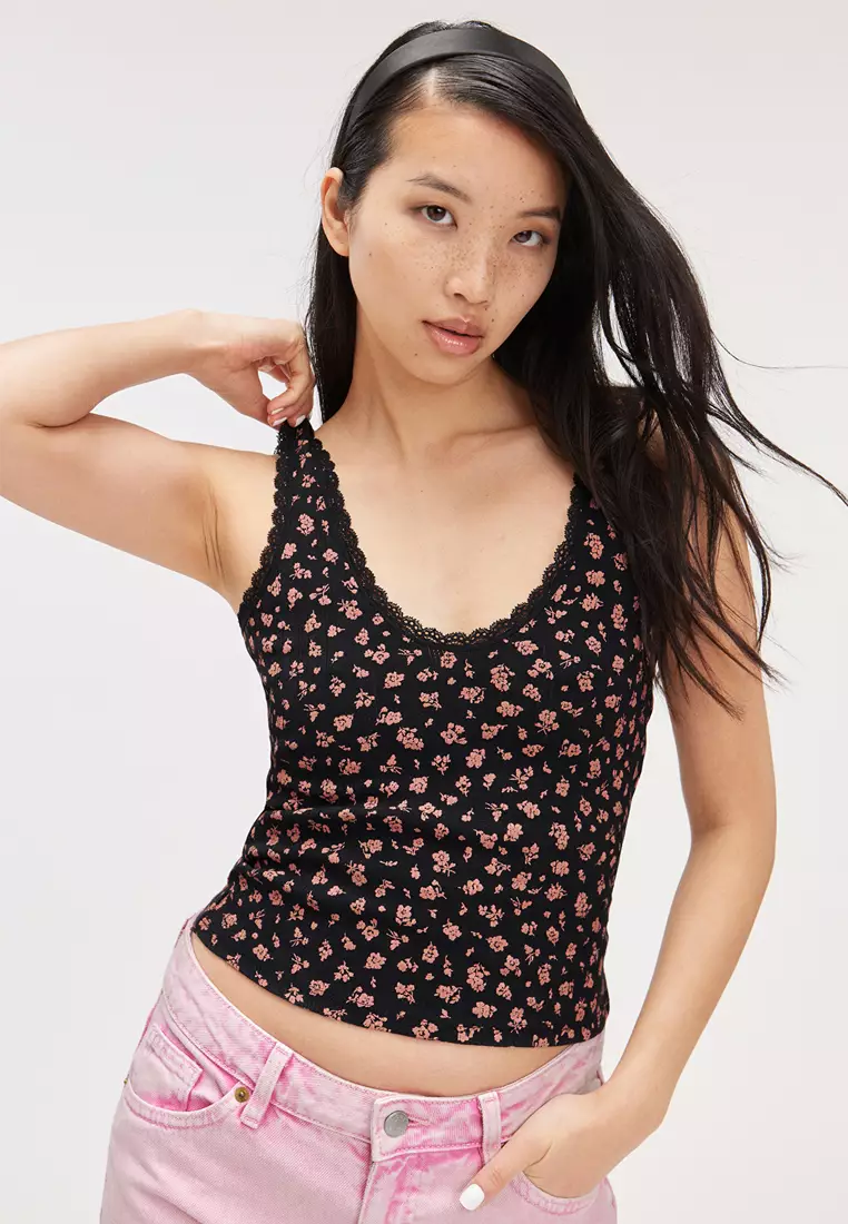 Buy Monki Laced Fitted Pointelle Tank Top 2024 Online