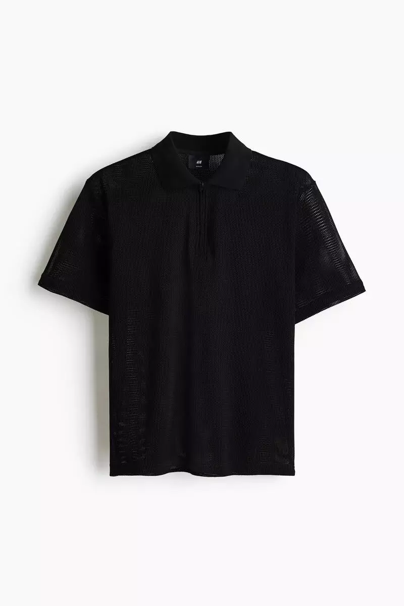 Regular Fit Hole-knit polo shirt