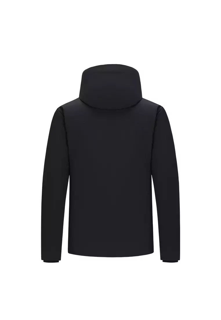 男裝 K-SWISS LOGO 防風防潑水鵝絨連帽羽絨外套