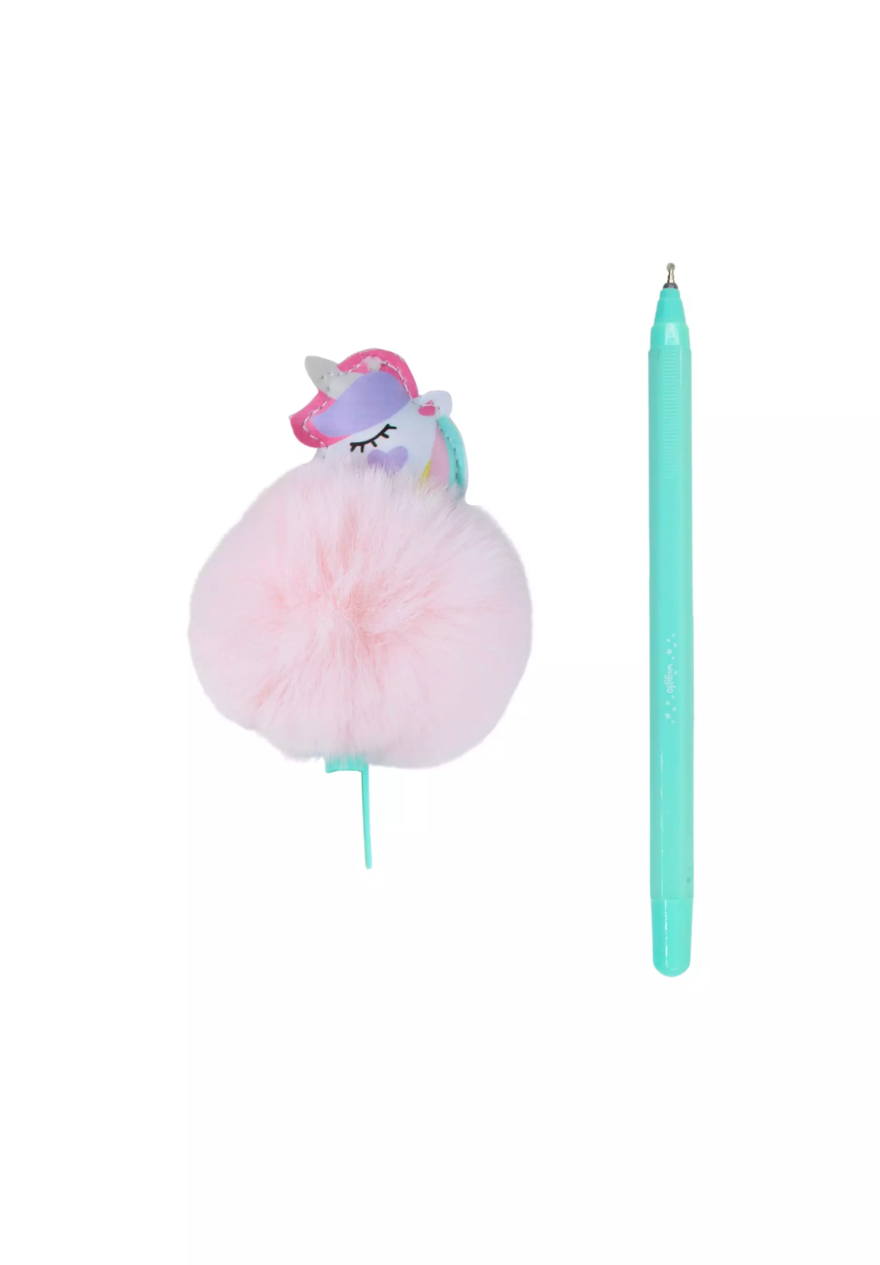 Party Unicorn Topper Pom-Pom Pen Pink Green