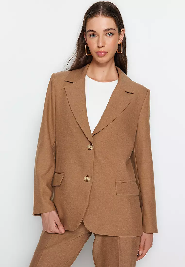 Woven blazer womens online