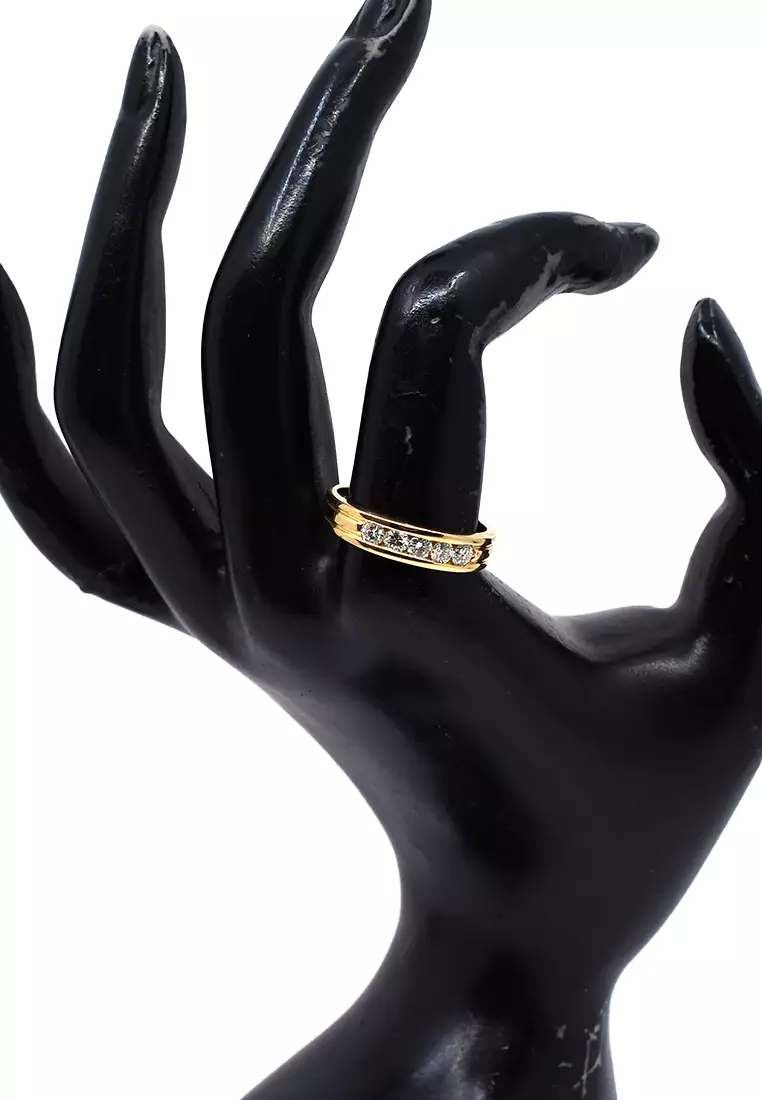 18K Yellow Gold Lady Ring with Diamonds