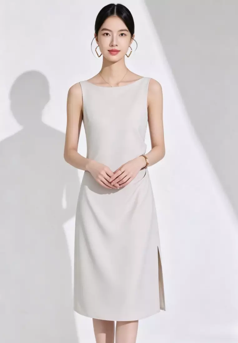 Sleeveless Ruched Dress CA26041021W