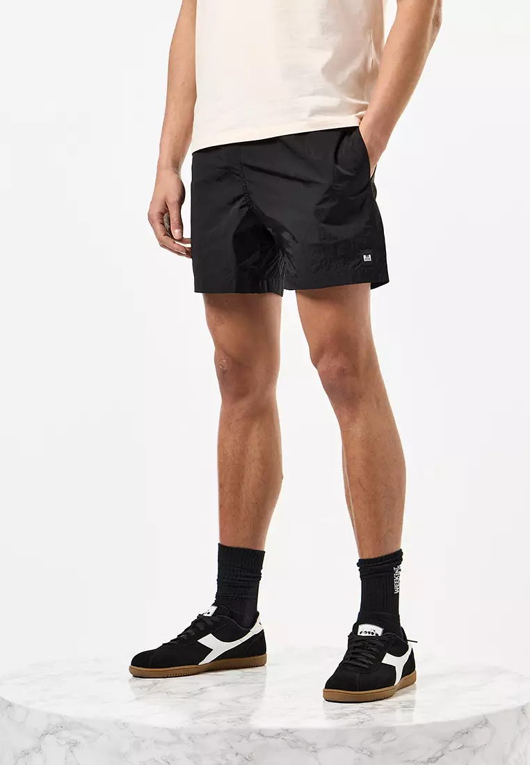 MENS BLACK STACKS SWIM SHORT