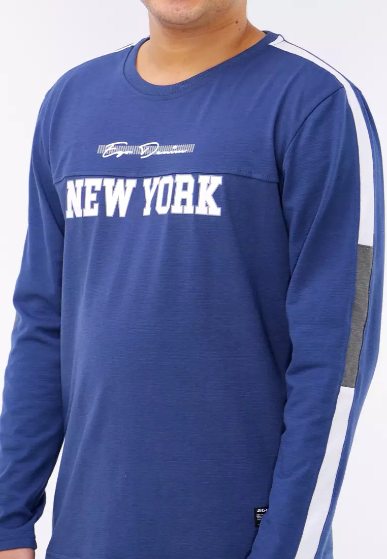 Round Neck Streaky Long Sleeve