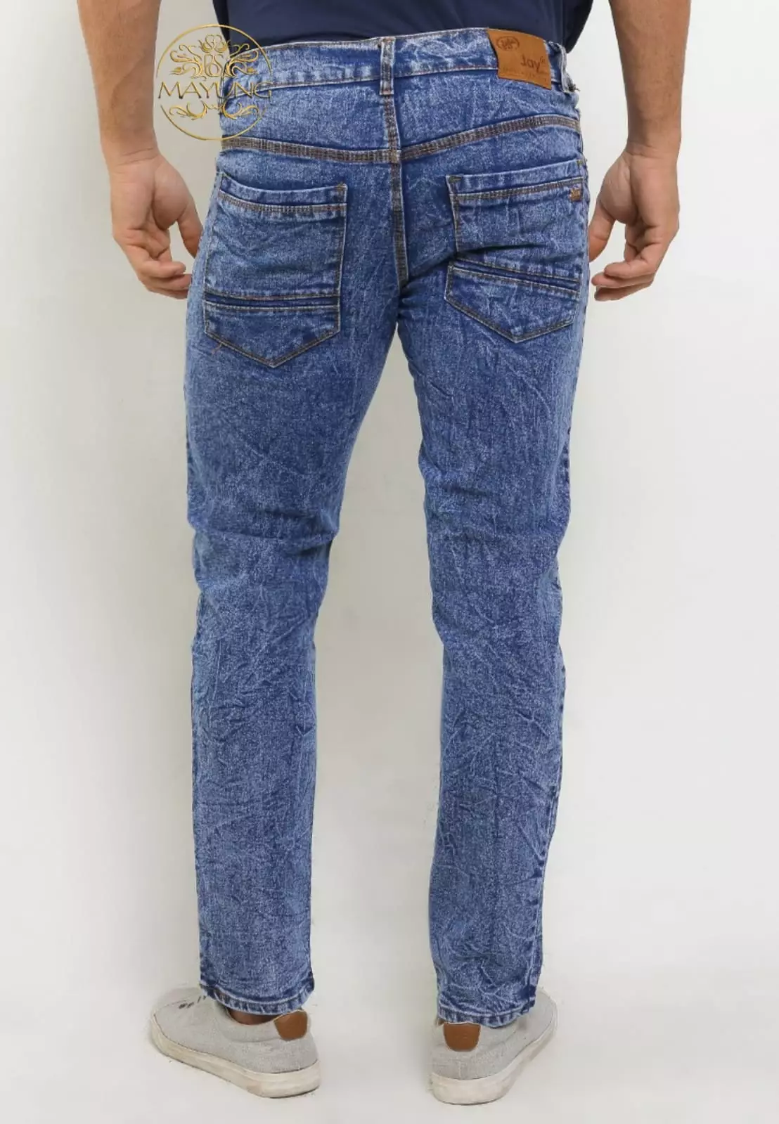 Celana Jeans Pensil Panjang Pria Denim Blue Abstrak Joe