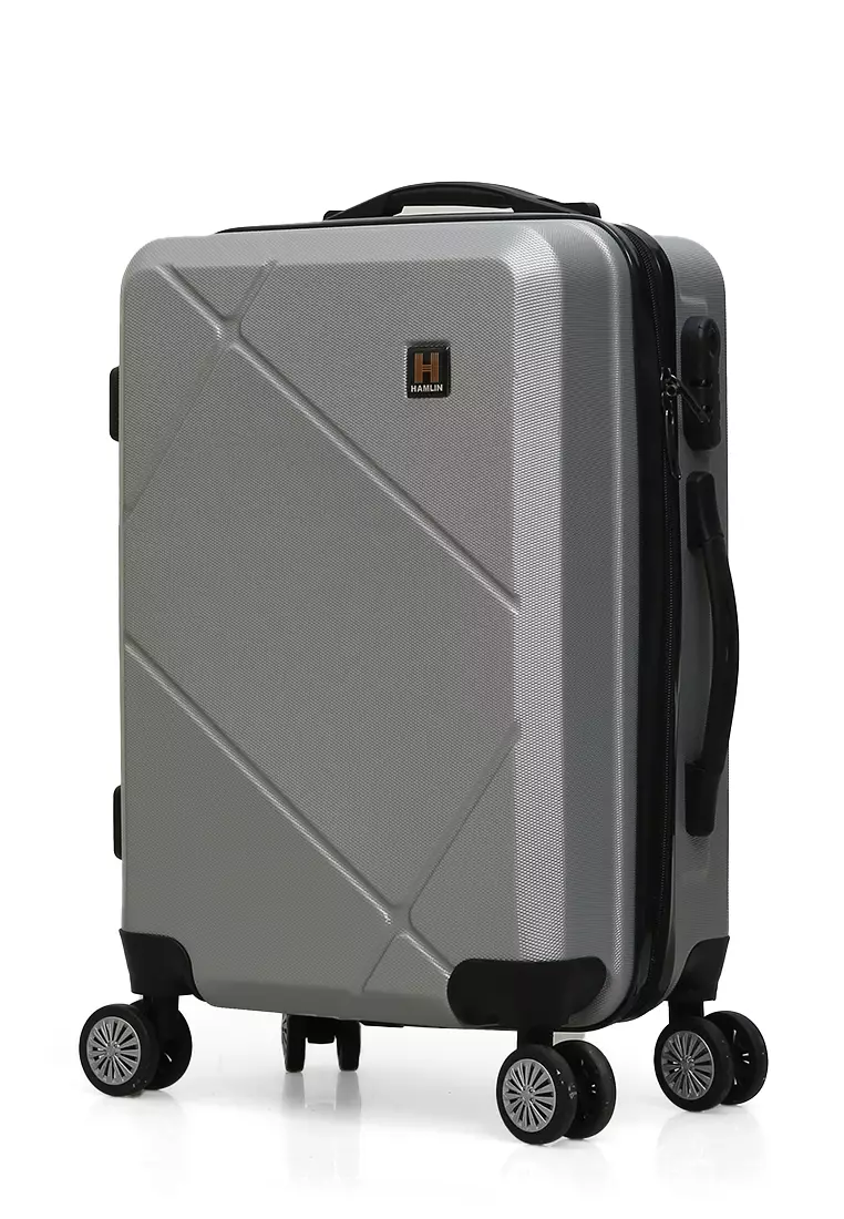 Carlton Tas Koper Unisex Size 20 Inch Suitcase 3 Digit Combination Lock Large Compartment Material Fiber ABS ORIGINAL - Silver