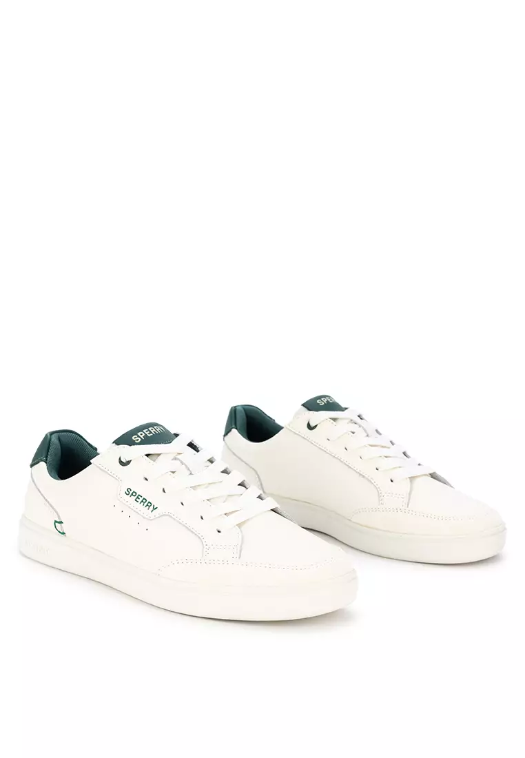 Sperry Women's Crew 90 Leather Sneakers Off White Green