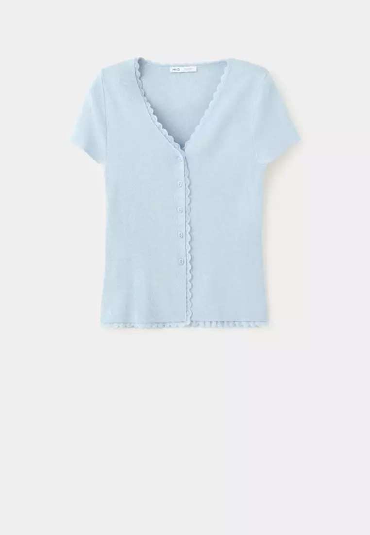 Fine Knit Cardigan With Lace Details