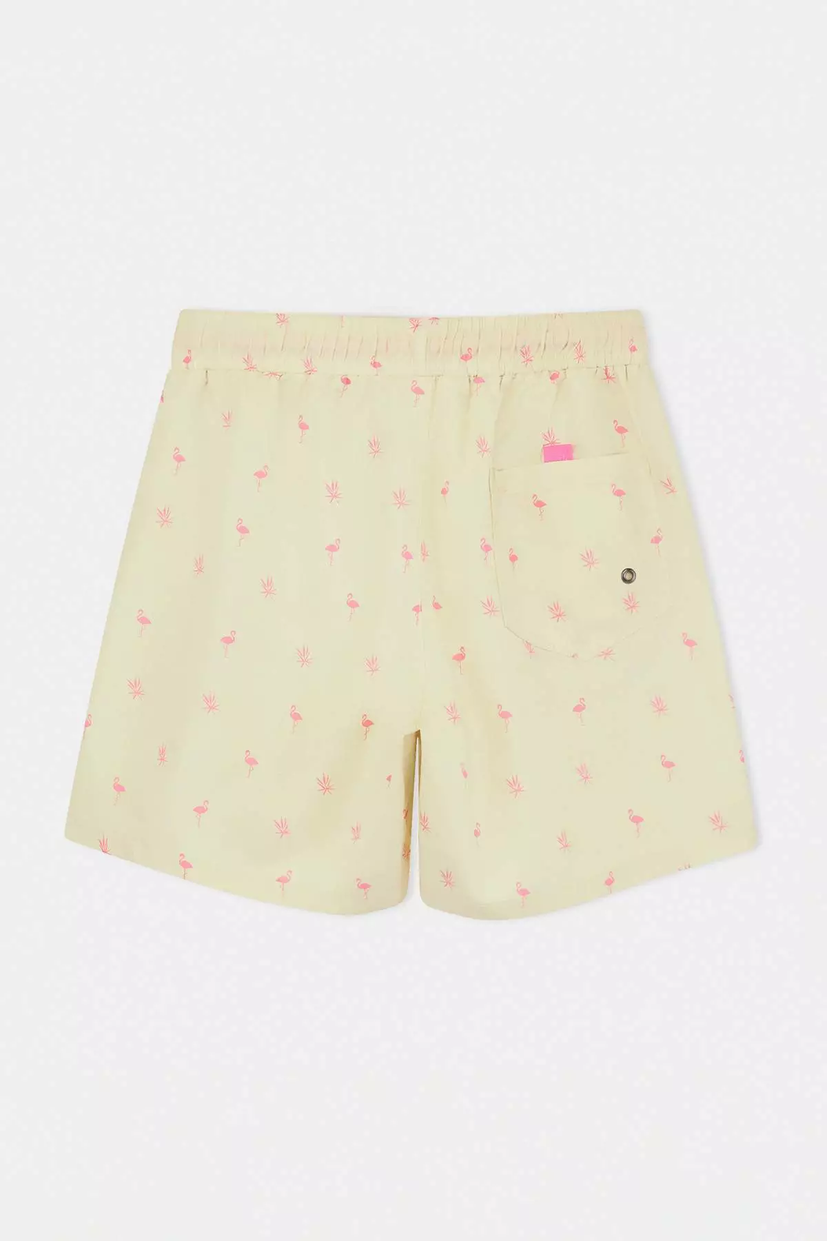 Yellow Tropical Printed Standard Size Swimwear Swim Shorts Tmnss21Ds0021