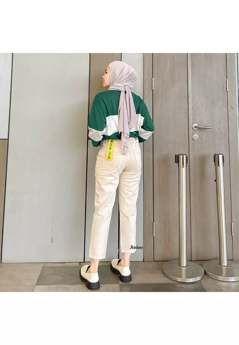 Highwaist Mom Jeans Khaki 357 BREAK FREE