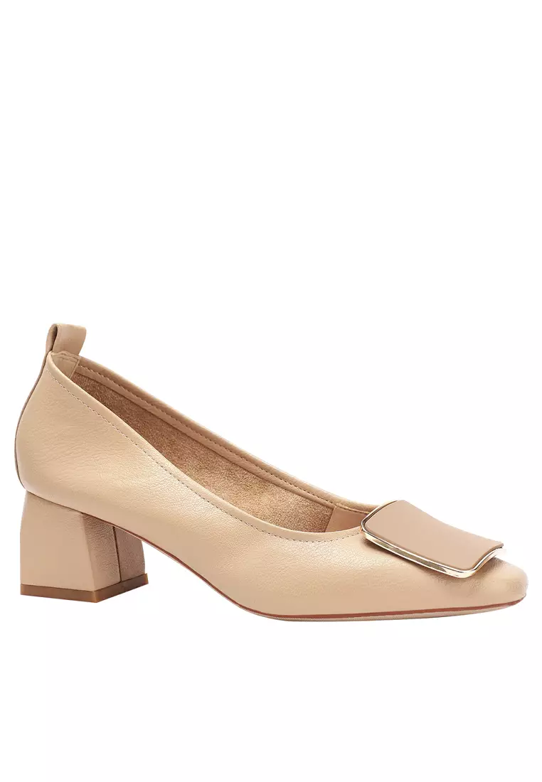 Discount on Twenty Eight Shoes  shoes - SKU: Square Buckle Microfiber Leather High Meels 1280-18