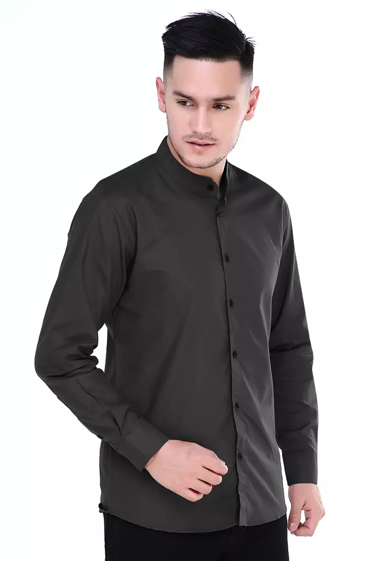 Dwan Atasan Kemeja Pria Premium Casual Formal Longsleeve Shirt Material Cotton ORIGINAL - Black