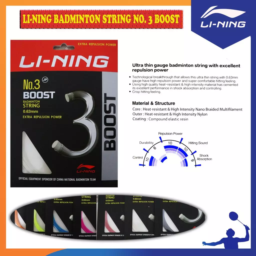 Li-Ning Badminton String No.3 Boost - AXJP044-1