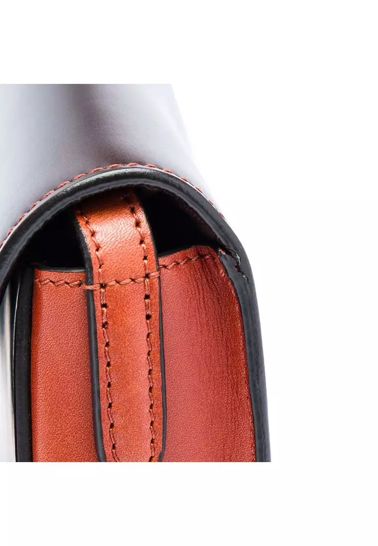 Pre-Loved Celine Small Bicolor Glazed Calfskin Trotteur Crossbody
