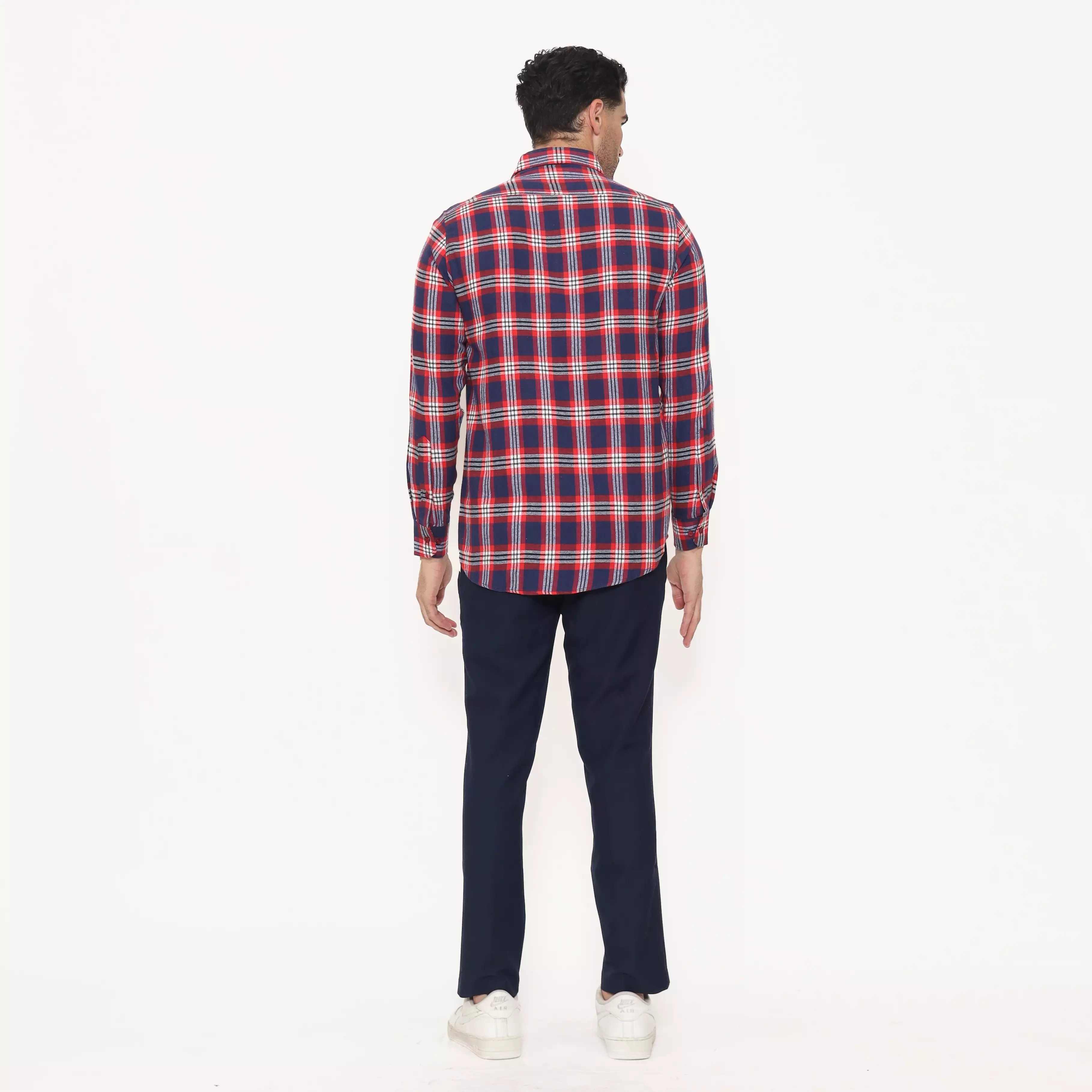 Schoeller Kemeja Flannel Pria Lengan Panjang Reguler Fit Kotak-Kotak Warna Red – Nyaman & Stylish
