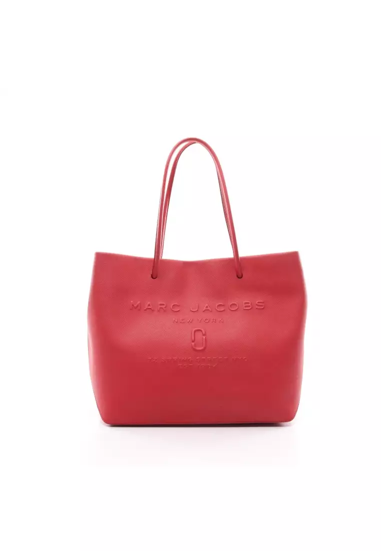 Marc jacobs leather logo shopper tote sales