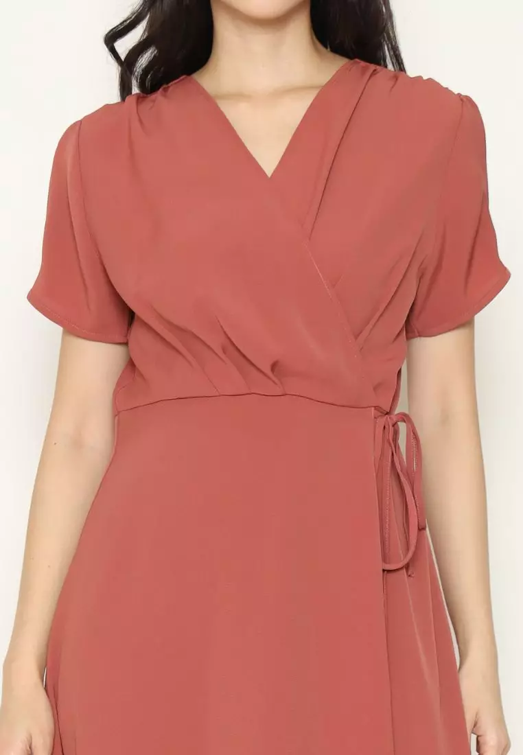 Urban Exchange Lydia Dress Pink - Midi Dress Pink