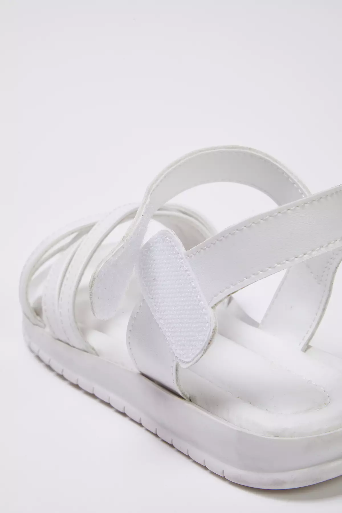White Velcro Strap Big/Little Girls Kids Sandals Takss25Sd00040
