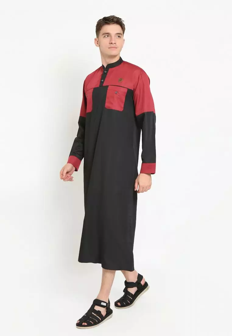 Zayidan Gamis Jubah Muslim Pria Faiz - Hitam