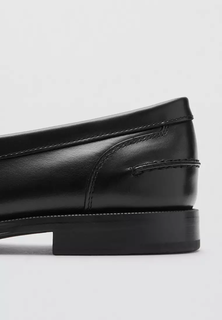 Aged-Leather Loafers