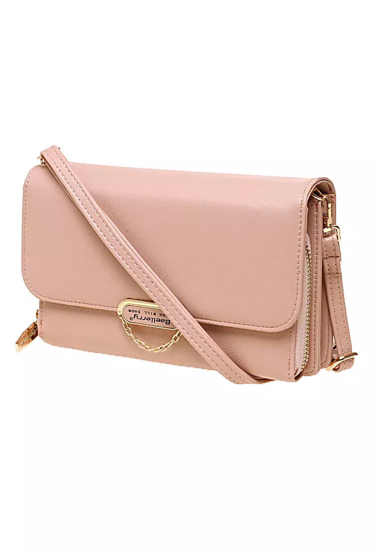 Sling Bag Tas Dompet Wanita Elegant Design Many Slot Material Leather Kulit ORIGINAL