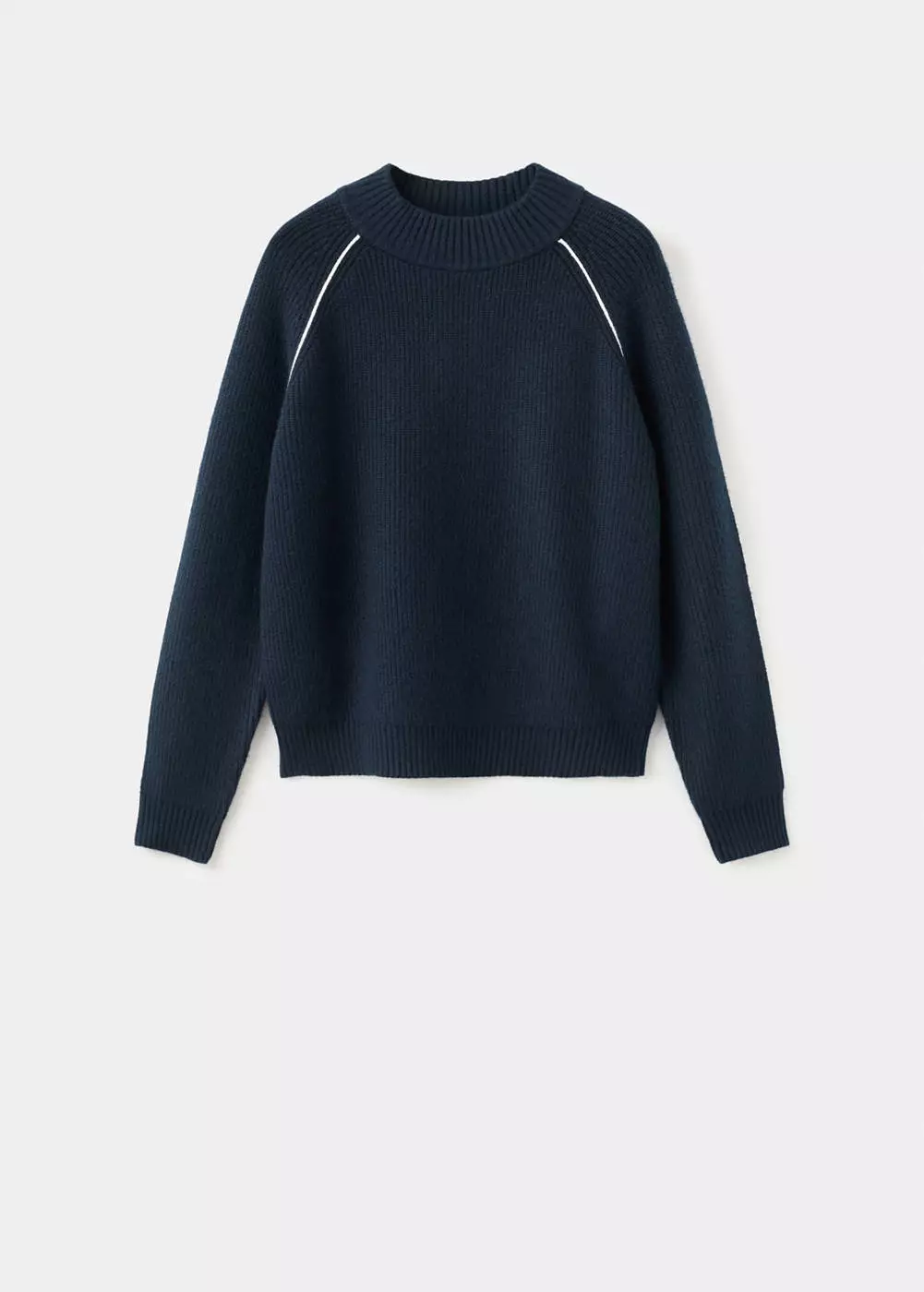 Sweater leher perkins dengan garis kontras