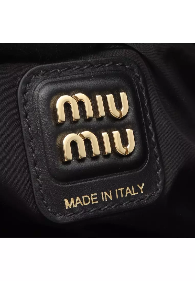 Pre-Loved MIU MIU hobo Shoulder bag tote bag leather black