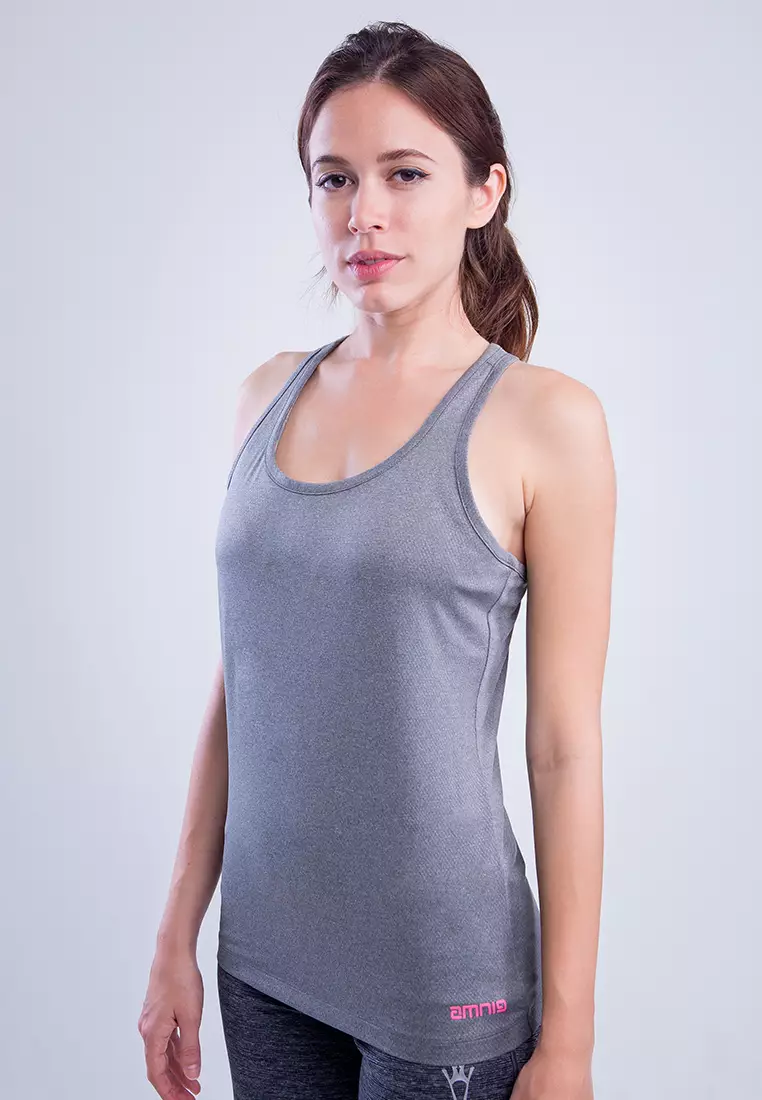 Women Flex V-Back Tank Top (Grey)