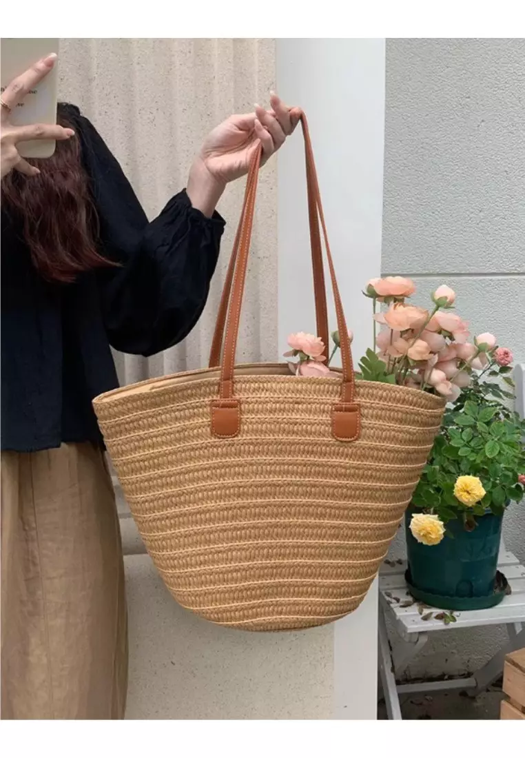 Olivia Khaki Shoulder Shopper Bahu Bags