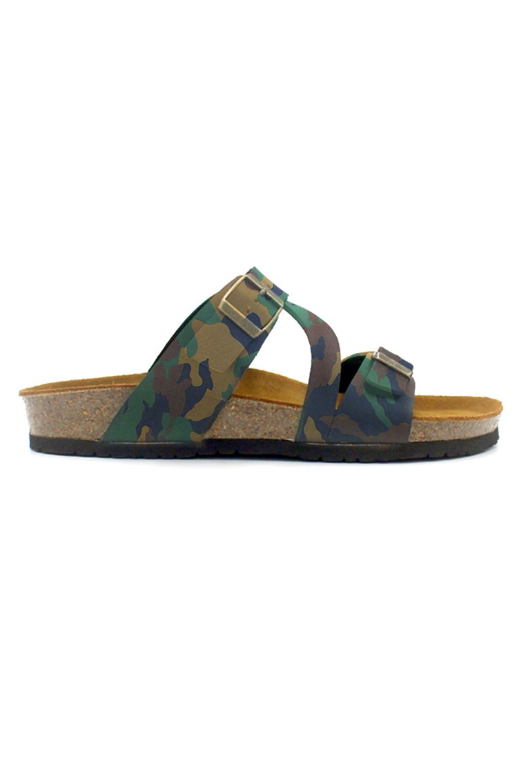 Hamburg - Camouflage Leather Sandals & Flip Flops