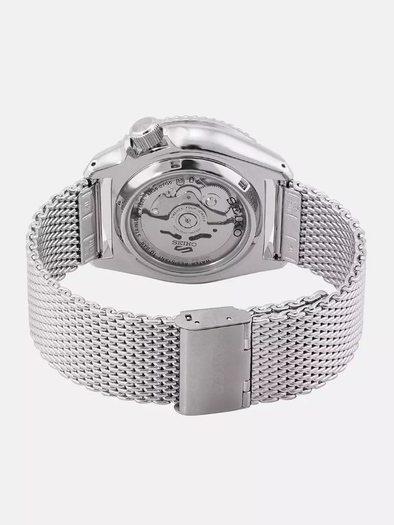 Jam Tangan Pria Seiko 5 SRPD71K1 SKX Strap Stainless Steel Silver Sport Style Automatic Silver Blue Color