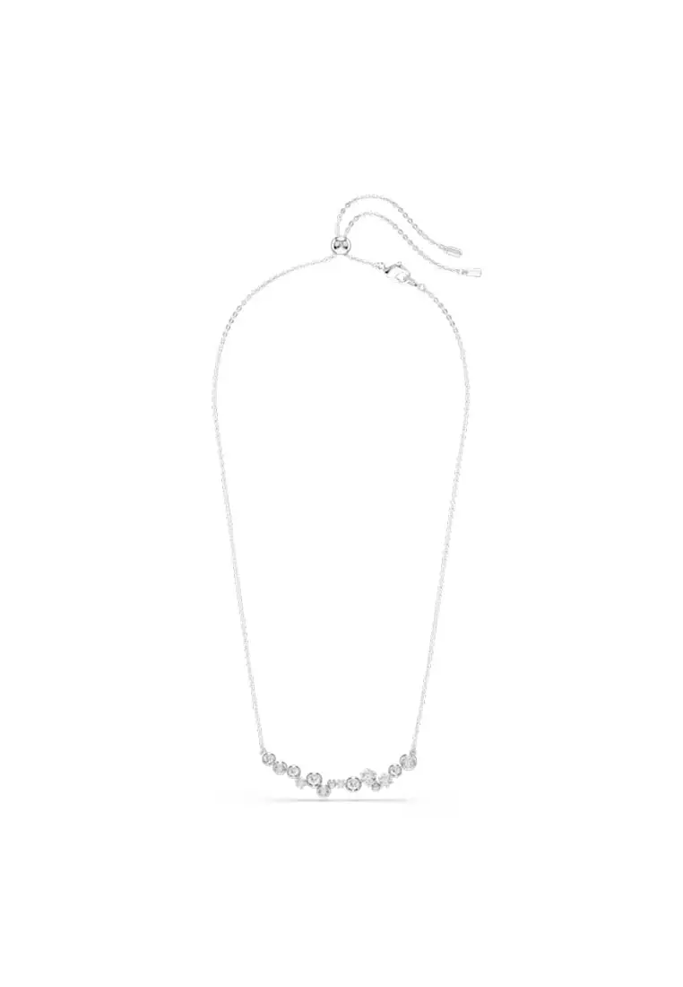 Constella Necklace, Mixed Cuts, White, Rhodium Plated