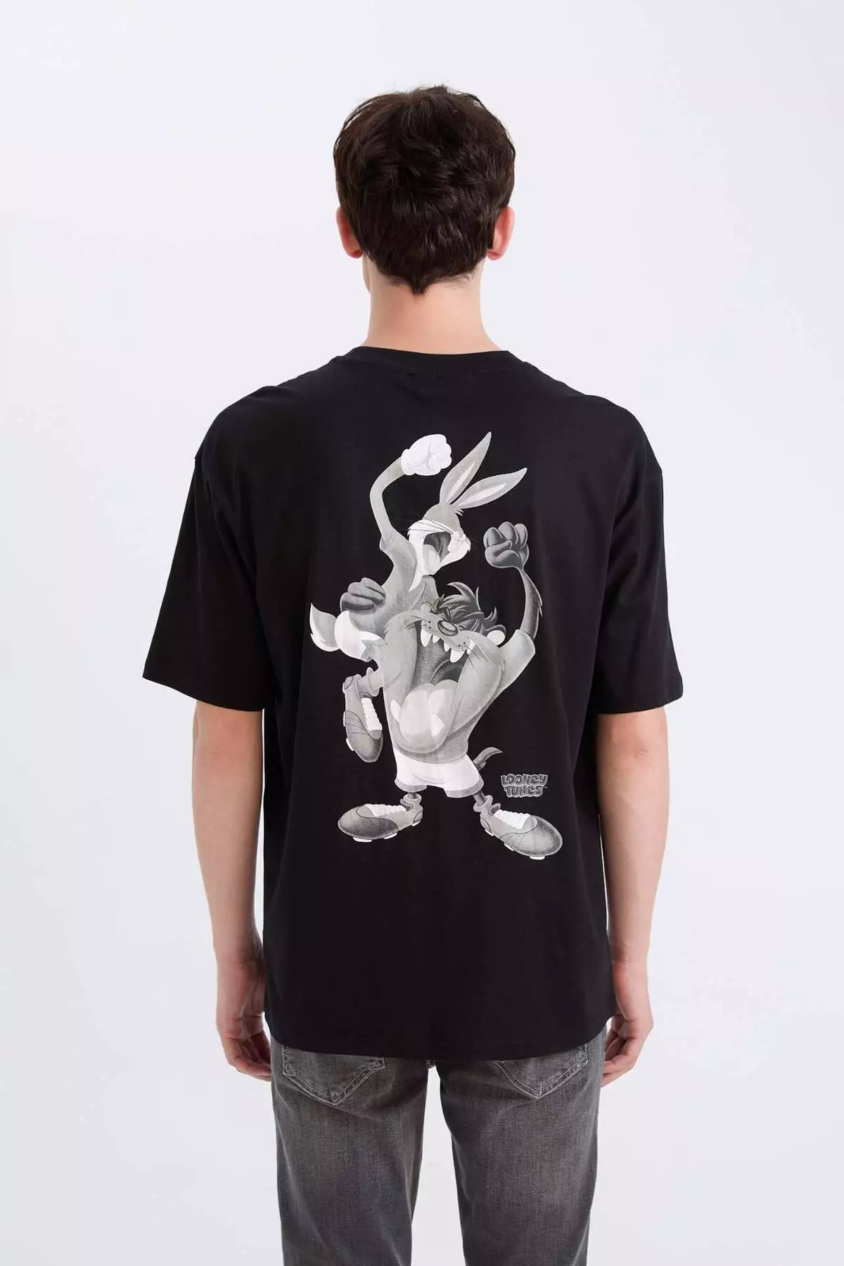 100% Cotton Looney Tunes Boxy Fit Crew Neck Back Printed Short Sleeve T-Shirt E0328Ax25Sp